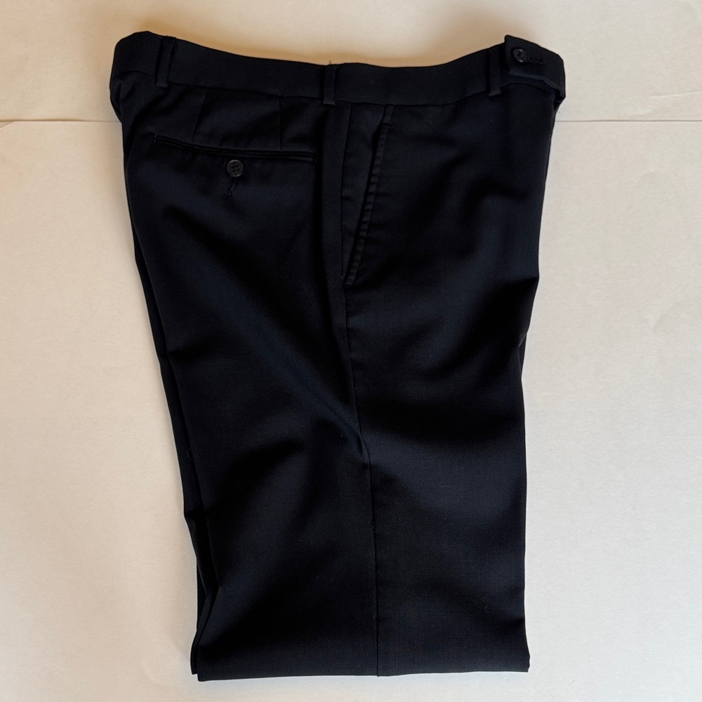 John Varvatos Mens Black Suit Pants